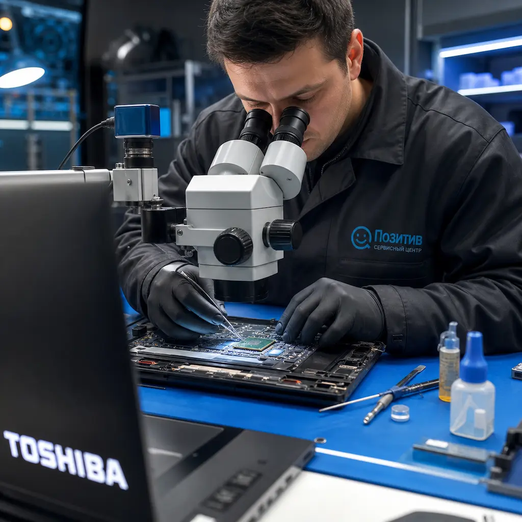Замена видеокарты ноутбука Toshiba в Салавате
