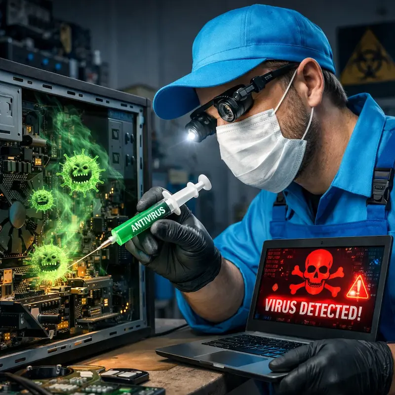 Лечение компьютера от вирусов в Салавате на дому